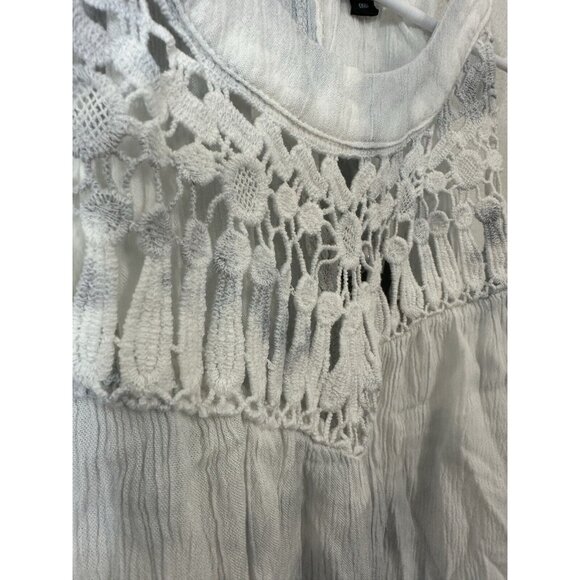 Torrid Cloud Wash Crinkle Gauze Crochet Neck Tank Blouse Shirt Size Large (0) - Picture 6 of 9